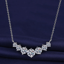1.7 Ctw Moissanite Necklace for Women Genuine 925 Silver Authentic Moissanite  - £79.12 GBP