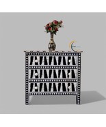 Handmade Bone Inlay Floral Design Entryway Cabinet, Bone Inlay Scroll Vi... - $1,322.98 CAD