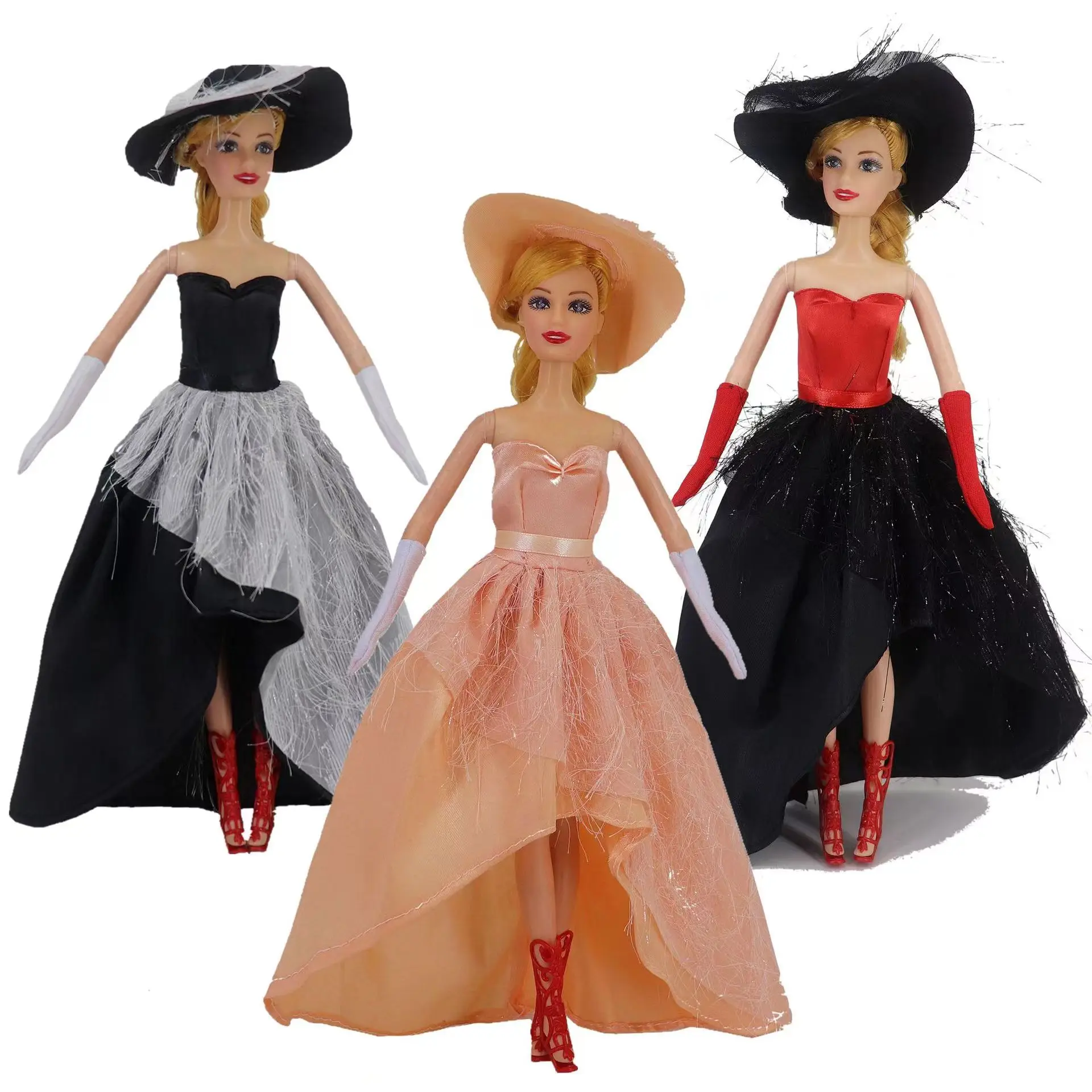 Fashion 1/6 Doll Clothes For Barbie Dress Hat Gloves Evening Party Gown For - £11.41 GBP