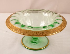 Vintage Tiffin Franciscan Green Rambler Rose Footed Mayo Condiment Bowl - £18.04 GBP