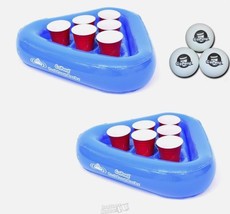 GoPong Pool Pong Rack Floating Beer Pong Set, Includes 2 Rafts and 3 Pon... - $445.05 MXN
