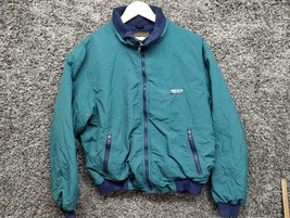 Vintage Eddie Bauer Jacket Men Large Green Full Zip Fleece Lined 90s Y2K - £35.34 GBP