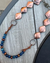 Handcrafted “Copper Blue” Pearl Jasper Necklace On Sale! Free Shipping!! - £27.53 GBP