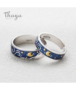 THAYA 925 Sterling Silver Vincent van Gogh &quot;The Starry Night&quot; Themed Ena... - $37.99+