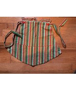Vintage handmade stripped apron - £11.06 GBP