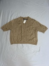Nina Leonard Tan Cover Up Shrug Sweater Cardigan Size Medium - $14.99