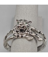 Bulldog Cuff Bracelet Figural Head Silver Tone Rhinestone Hinged Bangle ... - $464.71 MXN