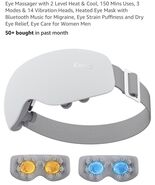 Eye Massager with 2 Level Heat &amp; Cool, 150 Mins Uses, 3 Modes &amp; 14 Vibra... - €94,23 EUR