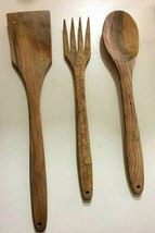 New wooden spoon fork spatula cooking kitchen utensils cooking set-handmade-cute - £4.63 GBP+