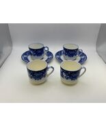 Antique Grindley SHANGHAI Flow Blue 4x Demitasse Cups with 2x Saucers - €85,23 EUR
