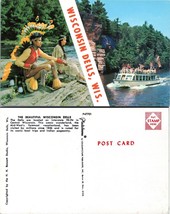 USA Wisconsin Dells Native Americans Cruise Boat Cliffs Vintage Postcard - £7.38 GBP
