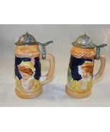 Vintage Porcelain Salt and Pepper Shakers Beer Stein Replica Castle Scen... - $460.95 MXN