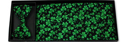 Irish Lucky Shamrocks Cummerbund and Bowtie - $79.94