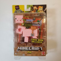 Minecraft Comic Maker Pig Action Figure Comic Book 2 Faces Saddle Scan Unlock - £17.26 GBP