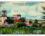 Mission San Jose Second Mission San Antonio Texas TX UNP Linen Postcard M19 - £1.54 GBP