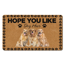 Funny Golden Dogs Pet Lover Outdoor Doormat Hope You Like Dog Hair Mat Home Gift - £31.60 GBP