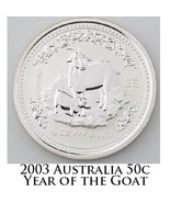 2003 Lunar Year of the Goat Australian Round 1/2 oz 999 Silver BU Condition - $141.92 CAD
