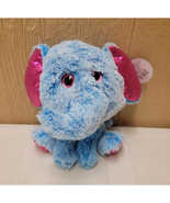 Sitting Big Eyes Animal Plush Elephant Blue w/Pink Hug Fun Stuffed Animals - $20.20
