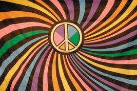 2 RAINBOW PEACE SIGN FLAG FL066 flags banners rainbows - $178.13 MXN