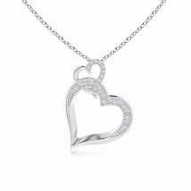 1.1mm Interlinked Diamond Tilted Heart Pendant in Silver - £269.05 GBP