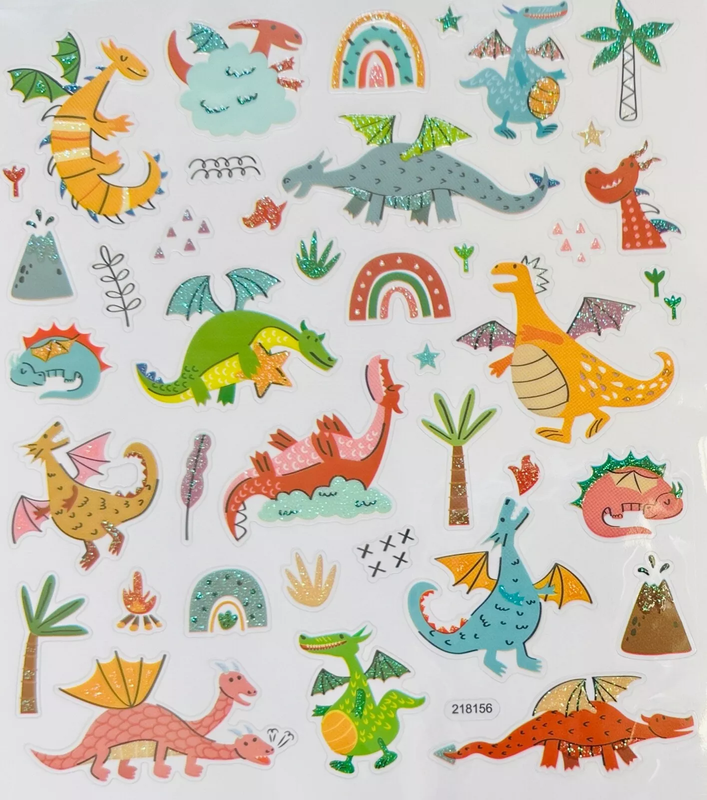 Stickers Silly Dragon Volcano Glitter Planner Papercraft Crafts - $8.99