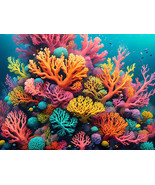 Colorful Rainbow Corals Coral Reef Seascape Underwater Branches Poster P... - €23,15 EUR