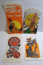 Halloween Candy Trick Or Treat Bags Clown Haunted House Black Cat Owl Ba... - $19.48