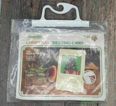 Christmas Greeting Card Needlepoint Kit WonderArt No. 6993 Tree 4 5/16&quot; x 6 1/2&quot; - £7.63 GBP