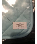 Pot Holders Durable Quilted in Aqua W Hanging Loop NEW - $19.20 CAD