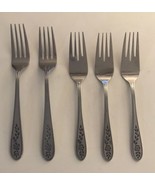 Rogers Floral Trellis 2 Dinner Forks 3 Dessert Forks Stainless Made in J... - €18,59 EUR