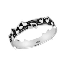 Love of Musical Notes on the Band .925 Sterling Silver Ring-8 - £8.37 GBP