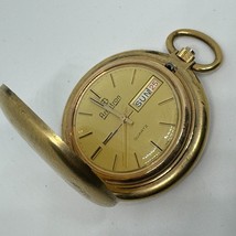 Vintage Armitron Swiss Quartz Pocket Watch Gold Tone ~For Parts Repair - $28.49