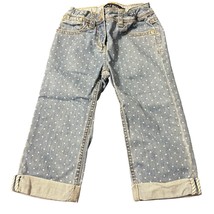 Mini Boden Girls Polka Dot Denim Jeans 6Y Light Wash Cotton Casual - $17.28