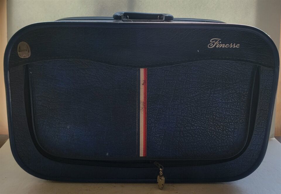 Primary image for Vintage Finesse Blue/Black Marbled Hardside 21"x13"x7.5" Suitcase Luggage