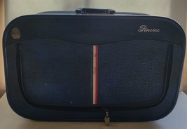 Vintage Finesse Blue/Black Marbled Hardside 21&quot;x13&quot;x7.5&quot; Suitcase Luggage - £30.36 GBP