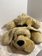 2007 KIDS OF AMERICA Big Brown Puppy Dog Plush Toy 17” Bow Heart Collar - £8.41 GBP