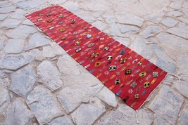 moroccan runner rug wool rug runner moroccan berber rug kilim runner nomadic rug - $308.55