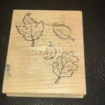 Vintage Falling Leaves Rubber Stamp, Great Impressions, #G158 Olympia WA , 3” - £4.66 GBP