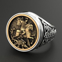 Punk Delicate Warrior Dragon Men Ring Jewelry Hip Pop Soldier Military Signet Ri - £7.64 GBP