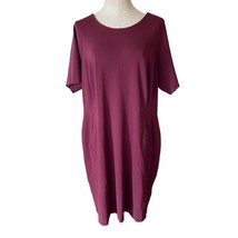 Lands&#39; End Casual Business Teacher core short sleeve dress size 22W burgundy - £24.73 GBP