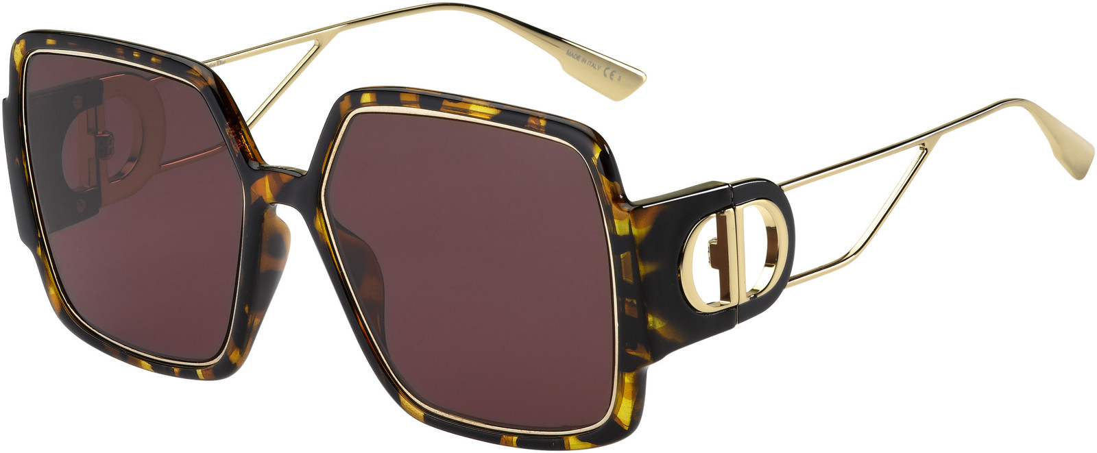 Dior Sunglasses 30MONTAIGNE2 EPZ-U1 57mm Yellow Red Havana / Red Lens - $199.95