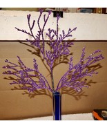 Picks Fake Flowers 12&quot; Tall Celebrate It Decor Purple Glitter Bush Leaf ... - £5.88 GBP