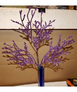 Picks Fake Flowers 12&quot; Tall Celebrate It Decor Purple Glitter Bush Leaf ... - £5.98 GBP