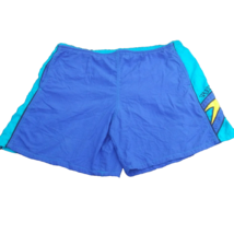 Vintage SPEEDO Swim Trunks Men Size Large Nylon Spell Out Logo Shorts 90&#39;s Blue - £15.52 GBP