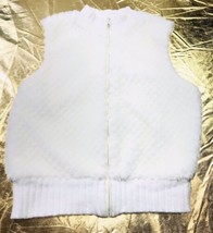 Tiara Womens Ivory Faux Fur Vest XL - $13.80