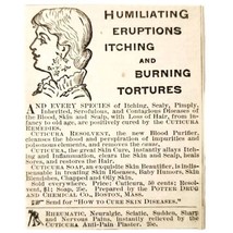 Cuticura Medical Disease Cure 1885 Advertisement Victorian Quack ADBN1A15 - £15.45 GBP