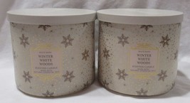 White Barn Bath &amp; Body Works 3-wick Scented Candle Set 2 Winter White Woods - £53.91 GBP