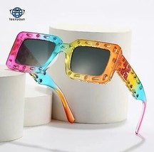 2024 Luxury Trendy Design Square Hollow Out Sunglasses - £17.50 GBP