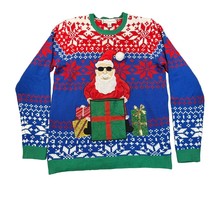 Jolly Sweaters Christmas Sweater Mens Large Santa Clause Holiday Ugly Fe... - $24.99