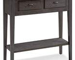 10075-Gr Narrow Two Drawer Console Sofa Table With Shelf, Grey / - $317.99